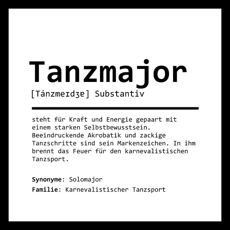 Tanzmajor | Definition | Grammatik