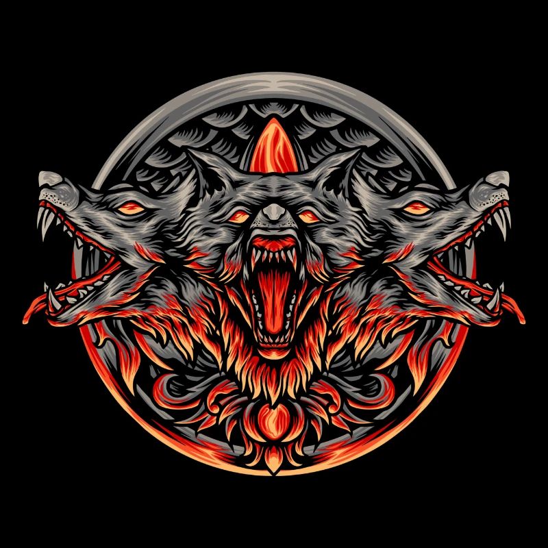 Wolf Head Cerberus Mythical Greek Creatures