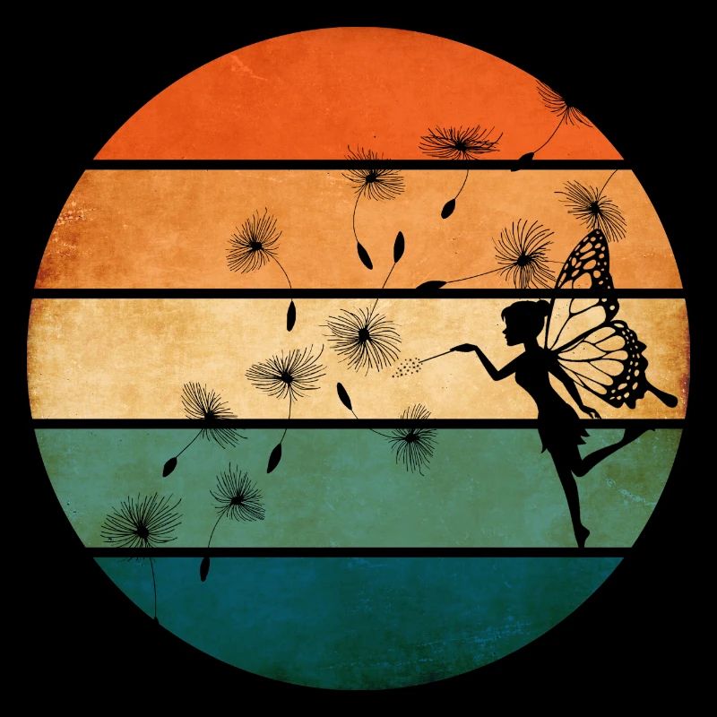 Butterfly Design Dandelions Meadow Hearts Fairies