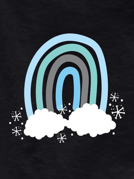 Blue Winter friendly rainbow