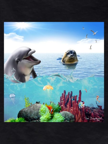 Dolphin Seal Scene Poster