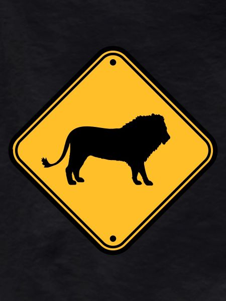 Vorsicht Löwe Schild