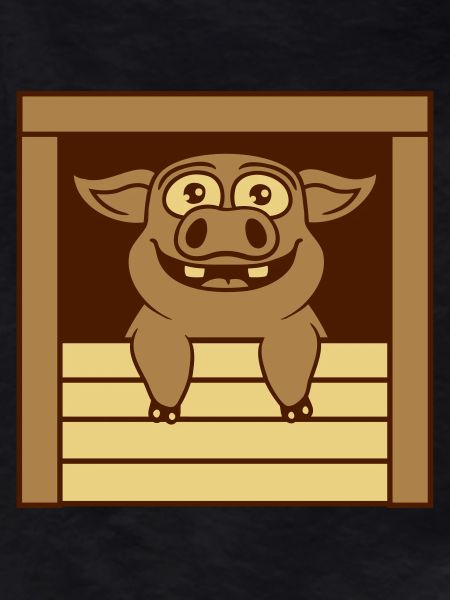Comic funny stable pig