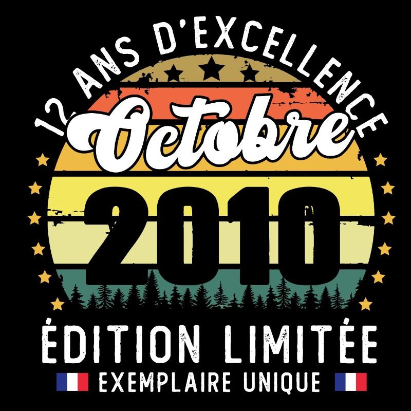12 Ans Anniversaire Vintage Né en Septembre 2010