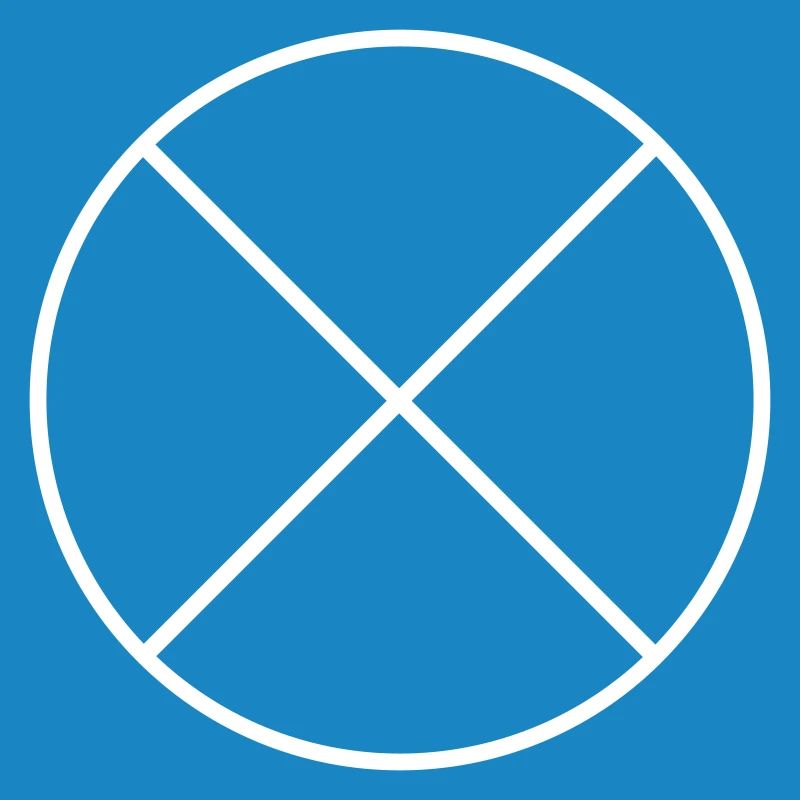 Circle with cross vector white