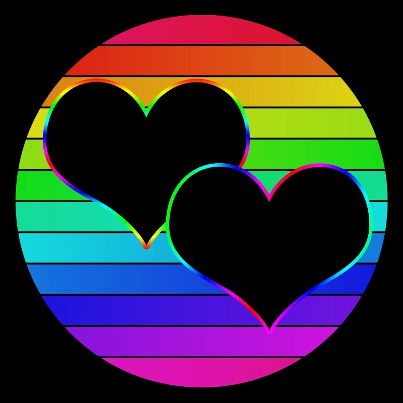 Regenbogen 2 verschlungene Herzen