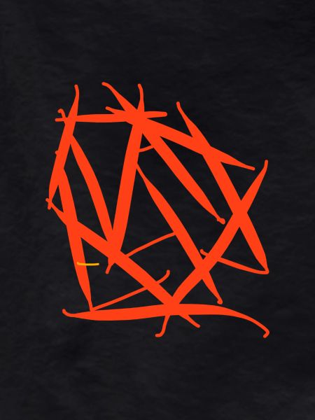 Red abstract cube