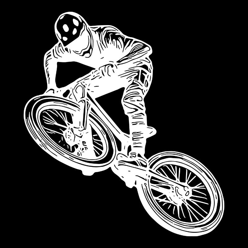 Mountainbiker mit coolem Downhill Bike