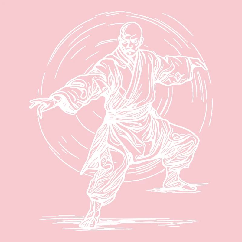 Tattoo Style Karate Martial Arts Master Pose