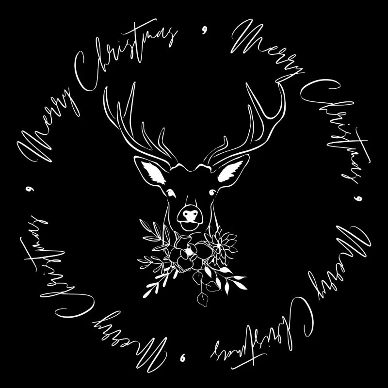 Merry Deer Circle - white