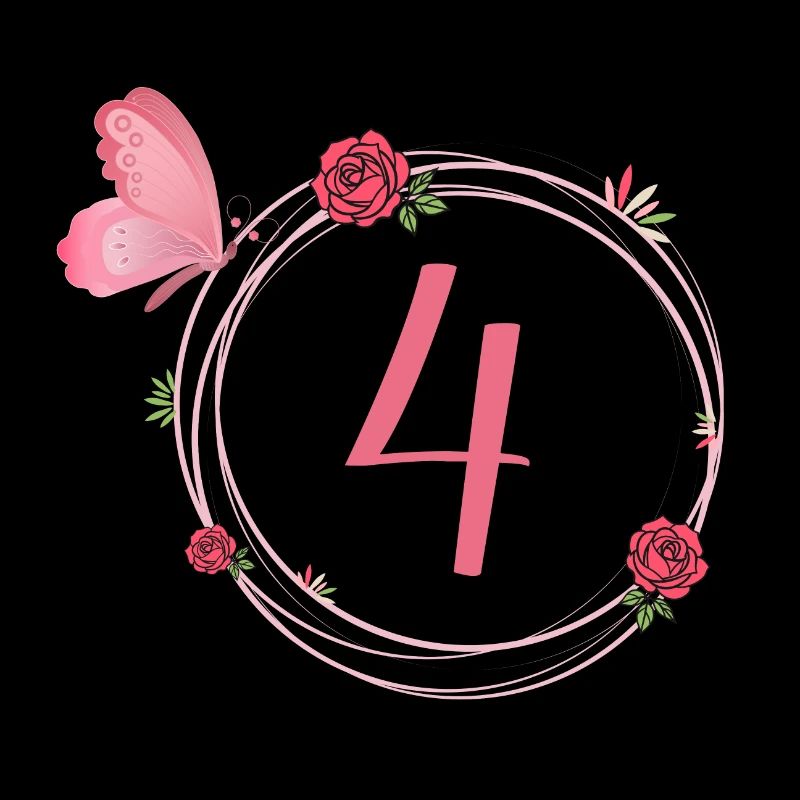 4e anniversaire papillon et fleurs fillettes