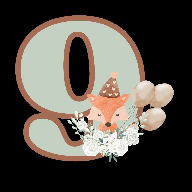9e anniversaire renard fleurs
