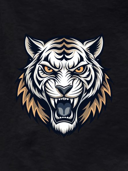 Powerful tiger head
