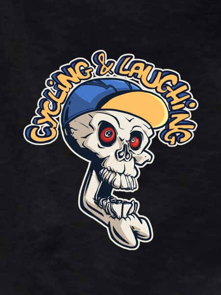 Cycling and laughing.