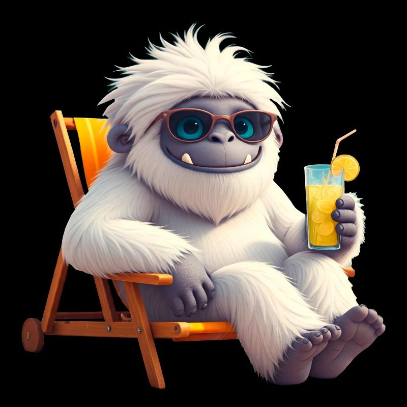Yeti Monster dans une chaise longue