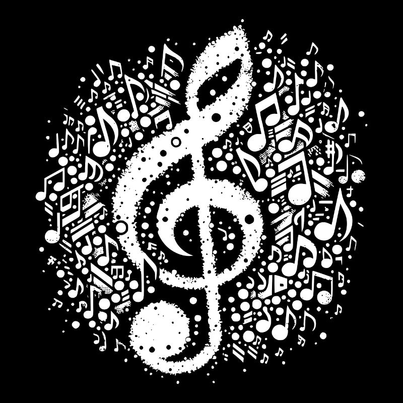 Destroyed Music Notes Floating clef