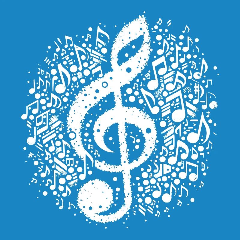 Destroyed Music Notes Floating clef