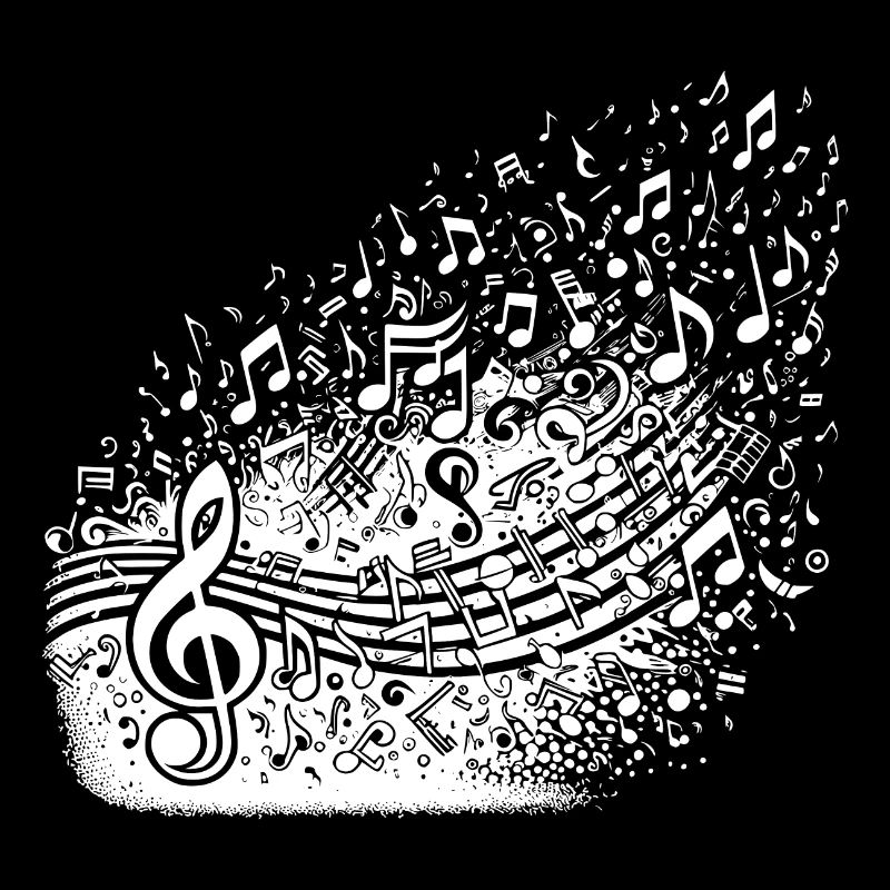 Flying Music Notes Scale Clefs