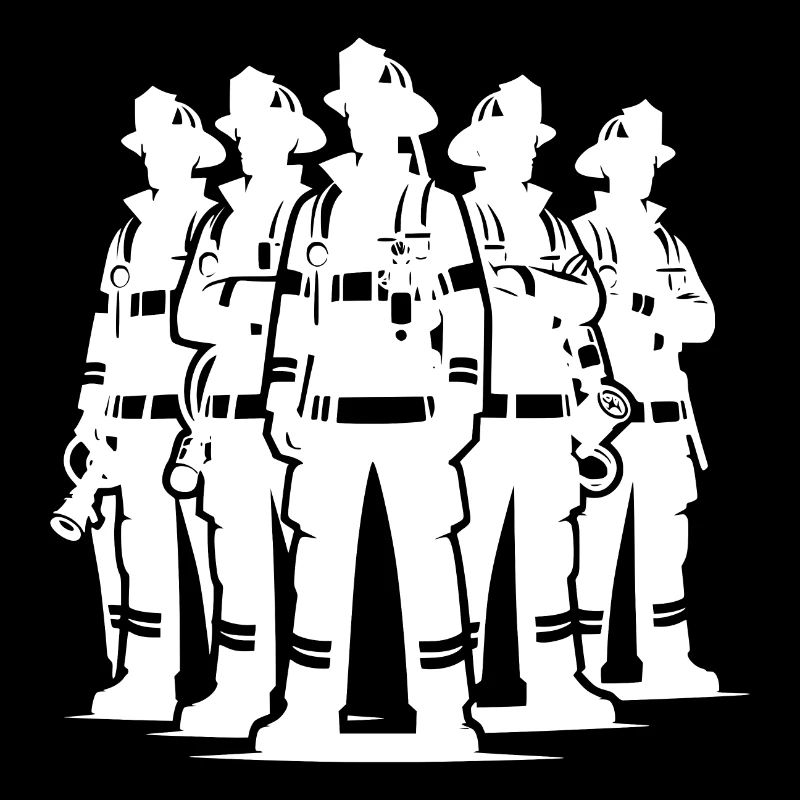 Firefighters and camaraderie portrait
