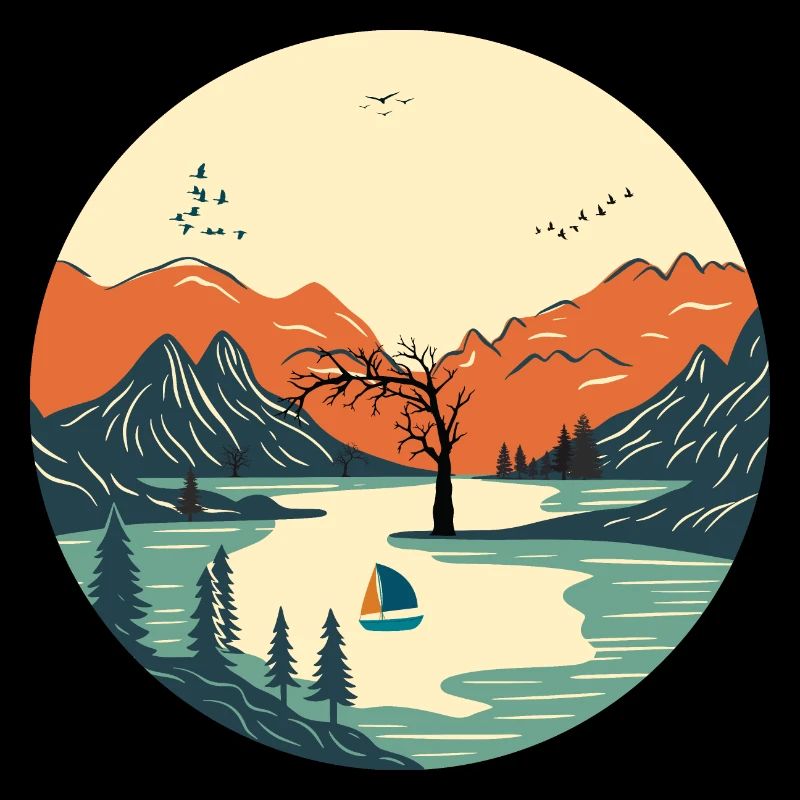 Serene Mountain and Lake Landscape
