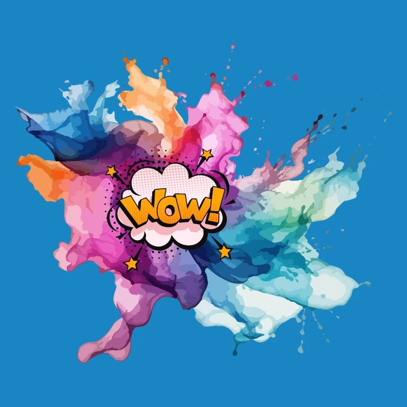 Bold Pop Art Explosion with "Wow" Text