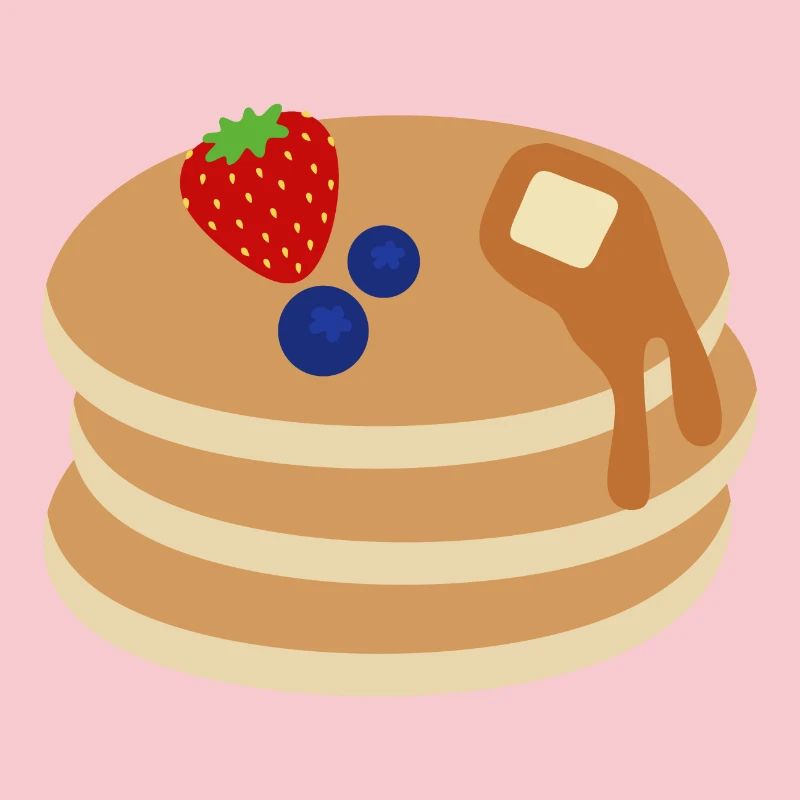 Pancake Stack with Berries, Butter and Maple Syrup