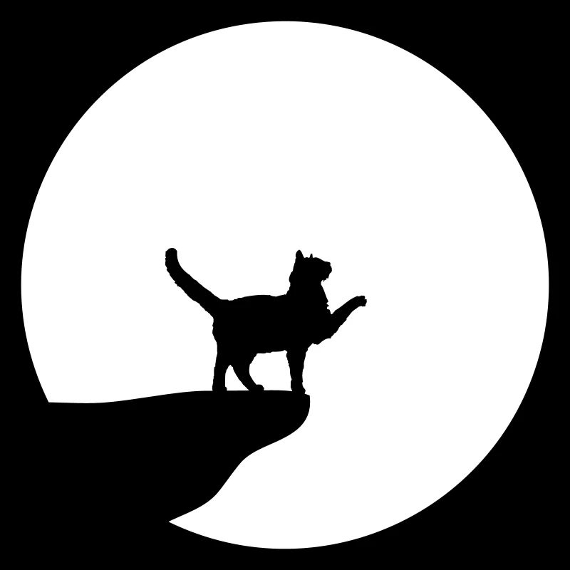 Katze Mond Klippe Nachts Werwolf Rund Heult Lustig