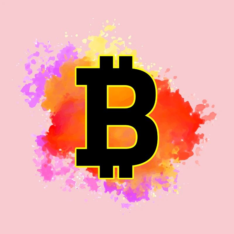 Colorful Bitcoin Design – Crypto Splash Art