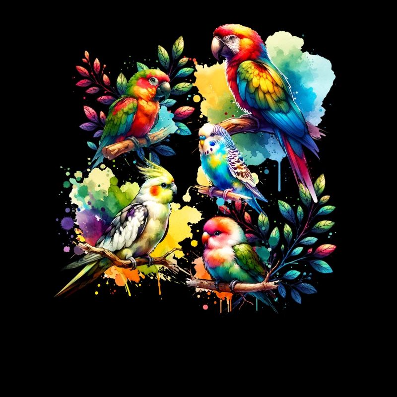 Divers oiseaux perroquets