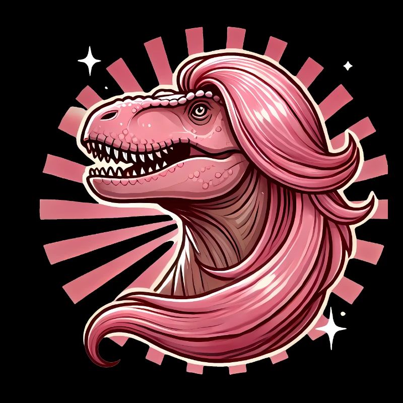 PinkHaired Diva TRex Illustration