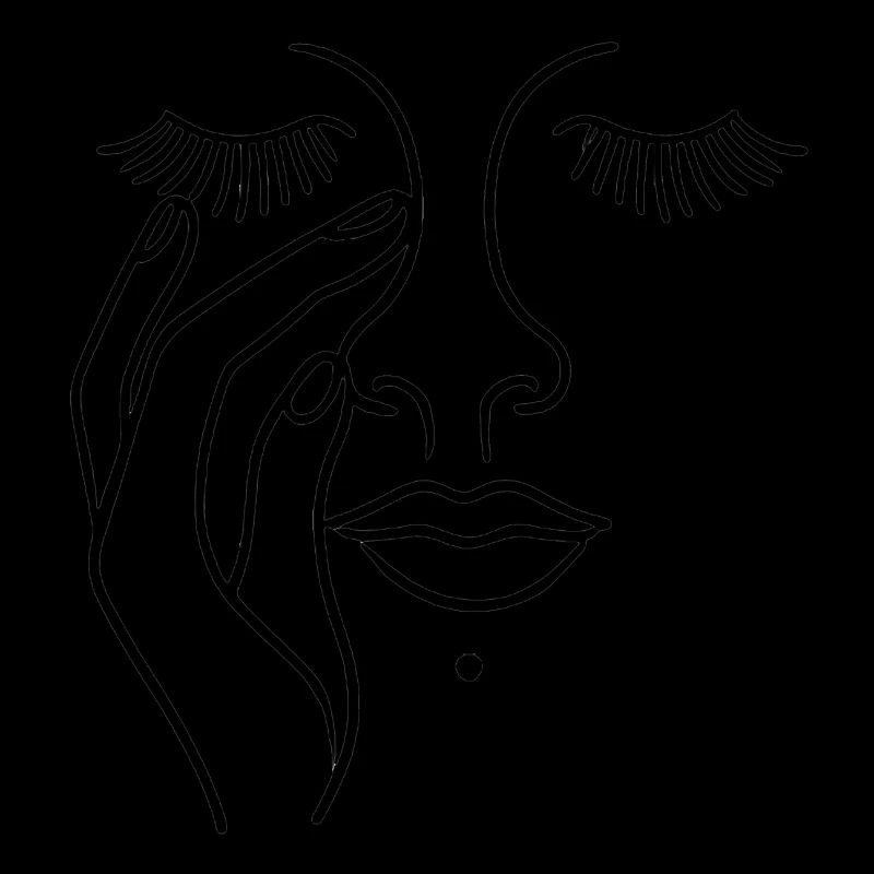 Visage minimaliste avec la main