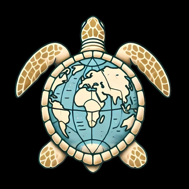 Earth Turtle Globe Illustration