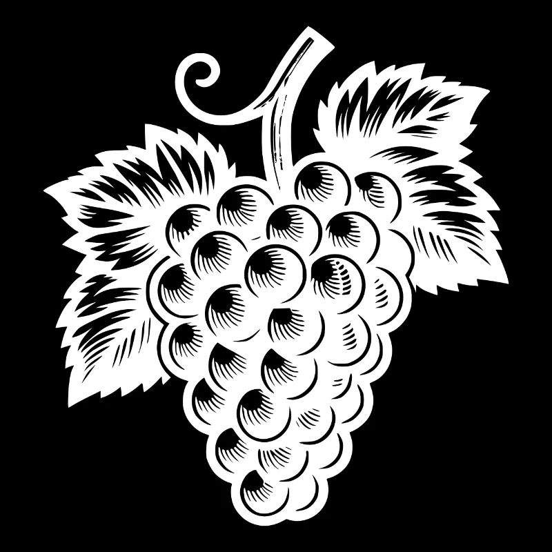 Decorative bunch of grapes in retro style