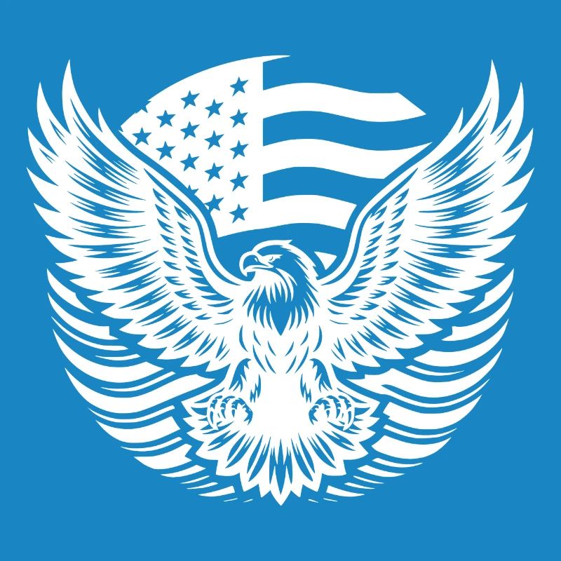 Drapeau des États-Unis et aigle aux griffes déployées