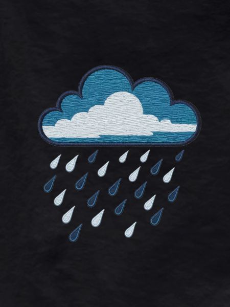 Embroidered rain cloud
