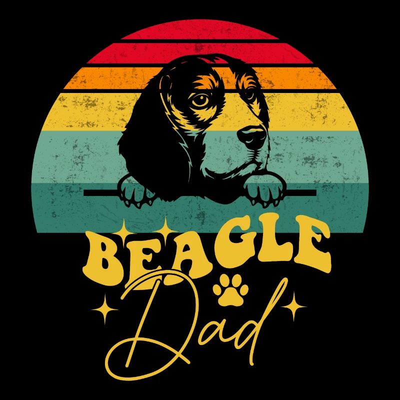 Beagle Dad I Retro Beagle Dad