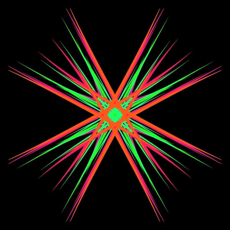 Étoile composée de plusieurs couleurs vives