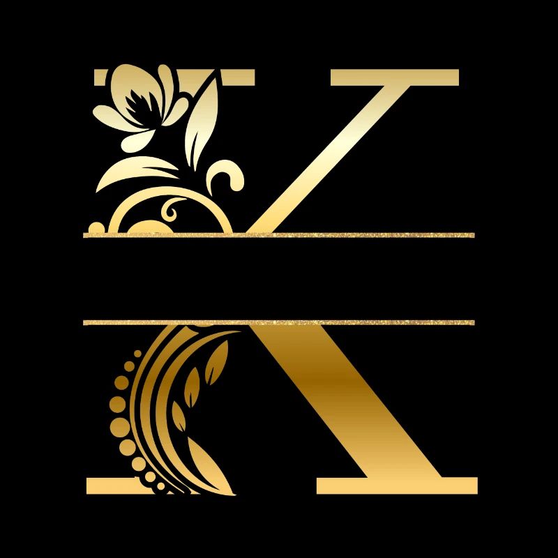 Personalisierter floraler Goldbuchstabe k - Geschenkidee