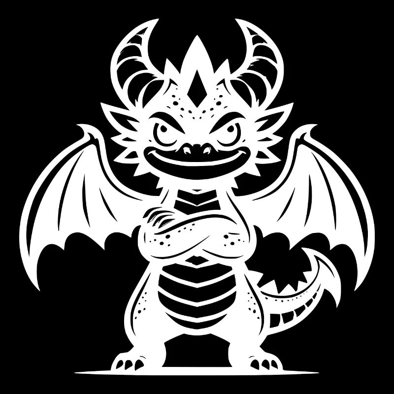 Kleiner grimmiger Kinder Drache mit Flügeln