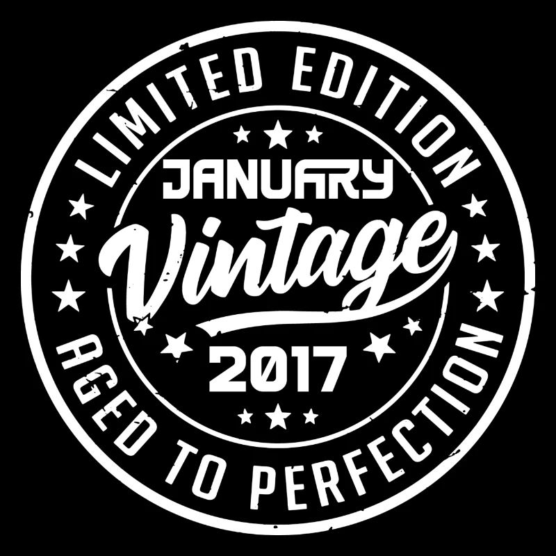 Geboren im Januar 2017 Retro Geburtstag Januar 2017