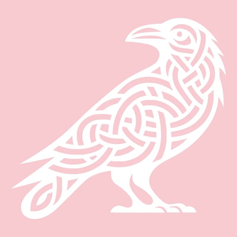 Mysterious Raven Bird in Celtic Style