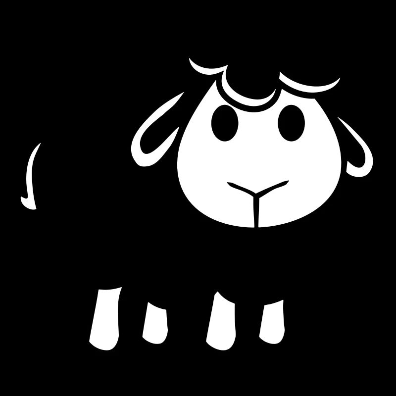 Schwarzes Schaf Klein Süß Niedlich Lamm Cool Comic