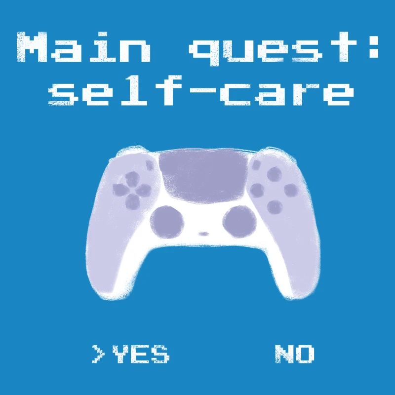 Main Quest Self-Care: retro design with controller