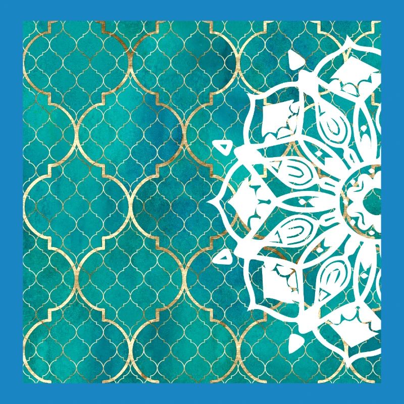 Teal Mandala Moroccan Art