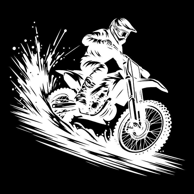 Energetic Motocross Illustration Drawing