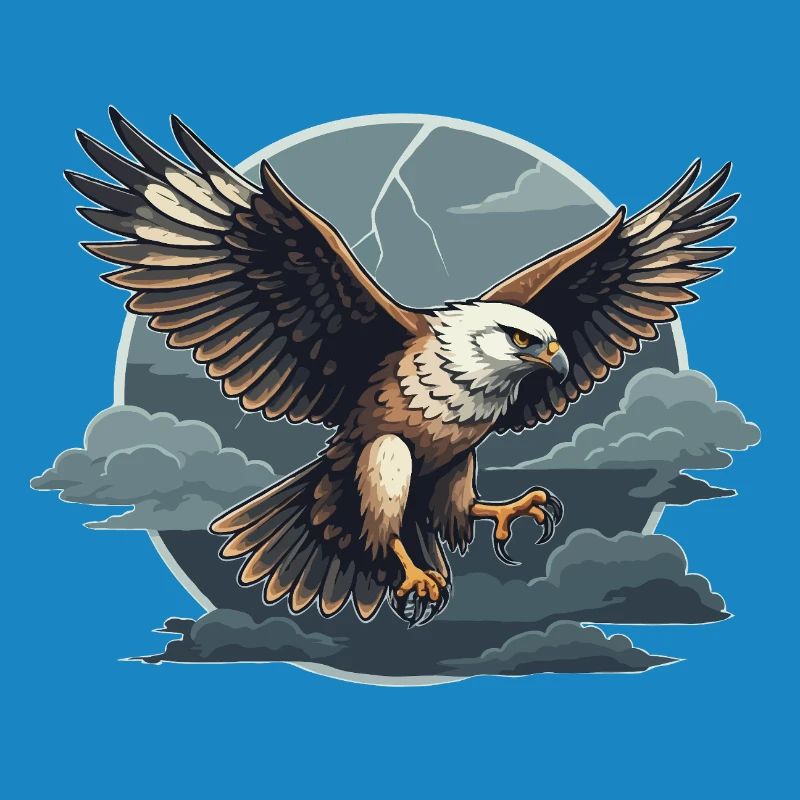 Goshawk and storm clouds