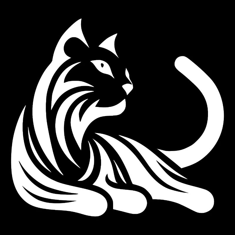 Cat Portrait Minimalist Tattoo Style