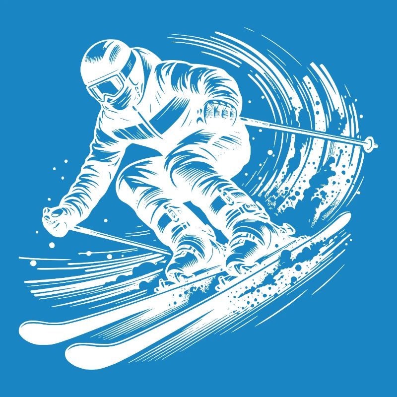 Skiing with impressive dynamics in the snow