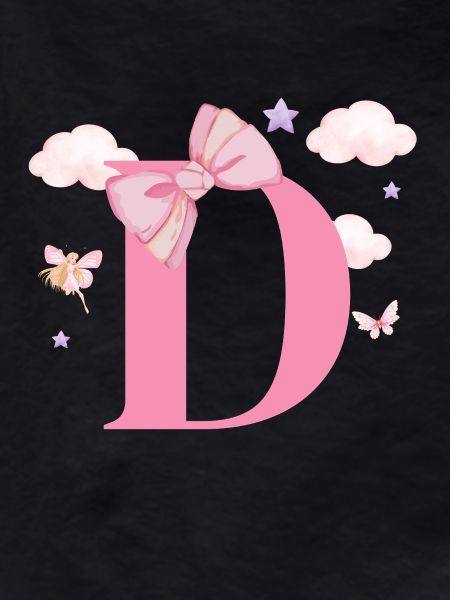 Pink Letter D Clouds