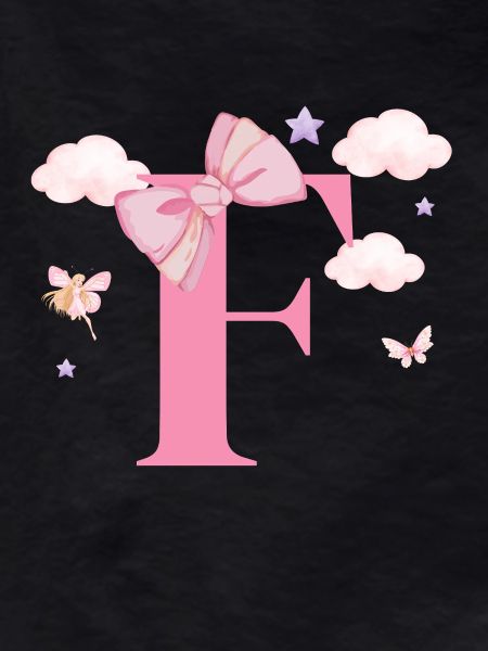 Letter f pink clouds